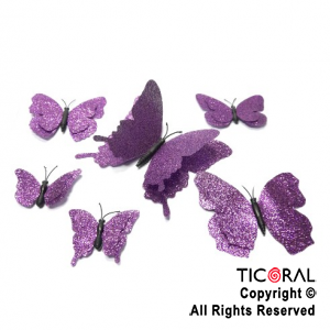 MARIPOSA PARA TORTAS GIBREADO VIOLETA X 6 UNIDADES